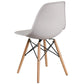 Elon Series White Plastic Chair With Wooden Legs By Flash Furniture | Side Chairs | Modishstore - 3