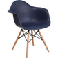 Alonza Series Navy Plastic Chair With Wooden Legs By Flash Furniture | Side Chairs | Modishstore