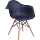 Alonza Series Navy Plastic Chair With Wooden Legs By Flash Furniture | Side Chairs | Modishstore - 1