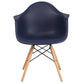 Alonza Series Navy Plastic Chair With Wooden Legs By Flash Furniture | Side Chairs | Modishstore - 4
