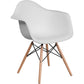 Alonza Series White Plastic Chair With Wooden Legs By Flash Furniture | Side Chairs | Modishstore
