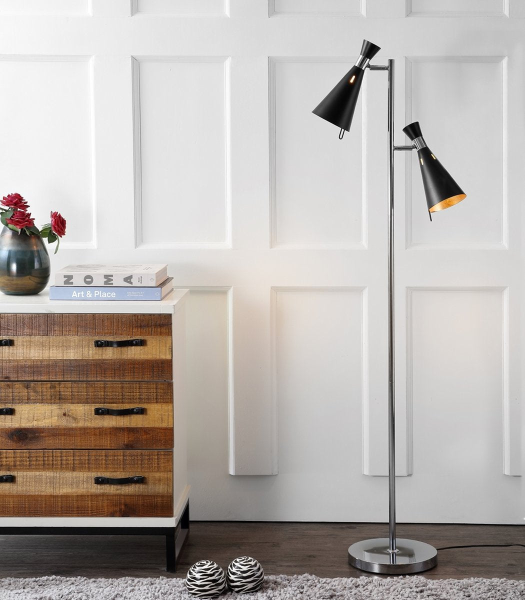 Safavieh Efisio Floor Lamp - Chrome | Floor Lamps | Modishstore