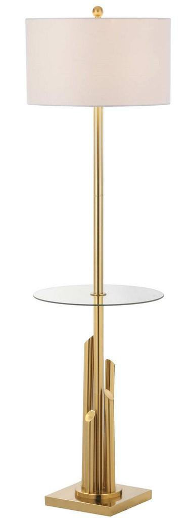 Safavieh Ambrosio 61-Inch H Floor Lamp Side Table - Brass | Floor Lamps | Modishstore - 3