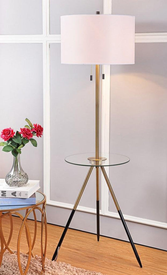 Safavieh Morrison Floor Lamp Side Table - Brass Gold | Floor Lamps | Modishstore