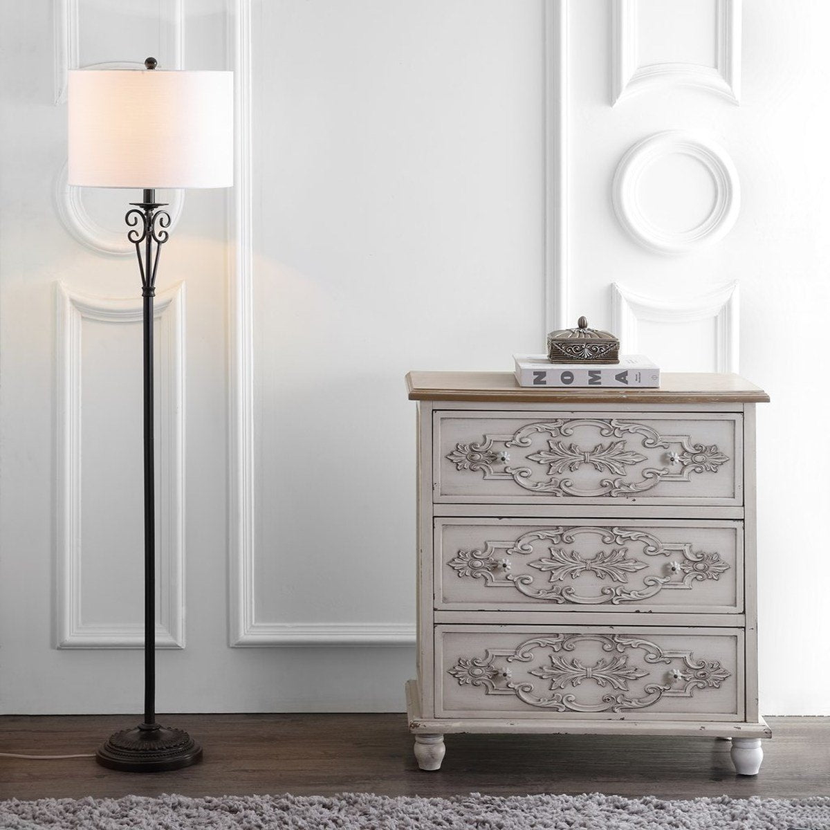 Safavieh Tarri Floor Lamp - Antique Brass | Floor Lamps | Modishstore