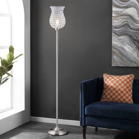 Safavieh Ricky Iron Floor Lamp - Nickel | Floor Lamps | Modishstore