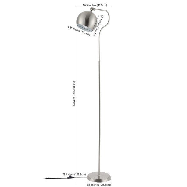 Safavieh Elijah Iron Floor Lamp - Nickel | Floor Lamps | Modishstore - 3