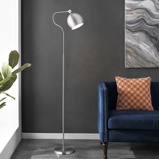 Safavieh Elijah Iron Floor Lamp - Nickel | Floor Lamps | Modishstore