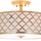 Safavieh Kora Quatrefoil 3 Light 15-Inch Dia Gold Flush Mount - Gold Leaf | Ceiling Lamps | Modishstore
