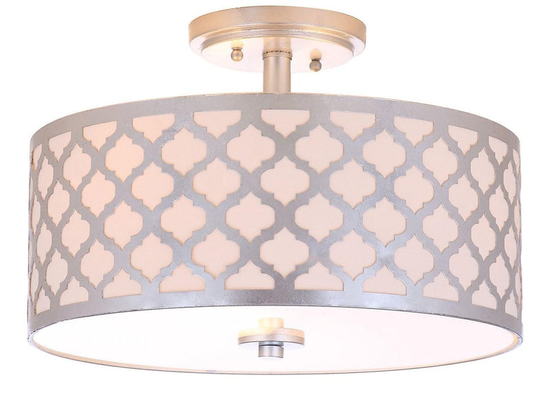 Safavieh Kora Quatrefoil 3 Light 15-Inch Dia Silver Flush Mount - Silver Leaf | Ceiling Lamps | Modishstore