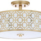 Safavieh Vera Chain-Link 3 Light 15.5-Inch Dia Gold Flush Mount - Gold | Ceiling Lamps | Modishstore - 2