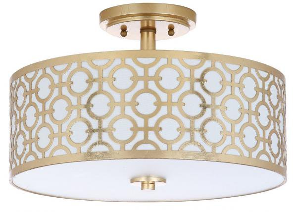 Safavieh Vera Chain-Link 3 Light 15.5-Inch Dia Gold Flush Mount - Gold | Ceiling Lamps | Modishstore - 2