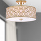 Safavieh Vera Chain-Link 3 Light 15.5-Inch Dia Gold Flush Mount - Gold | Ceiling Lamps | Modishstore
