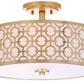 Safavieh Vera Chain-Link 3 Light 15.5-Inch Dia Gold Flush Mount - Gold | Ceiling Lamps | Modishstore - 3
