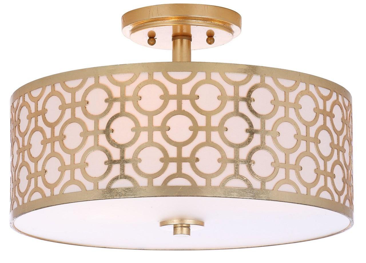 Safavieh Vera Chain-Link 3 Light 15.5-Inch Dia Gold Flush Mount - Gold | Ceiling Lamps | Modishstore - 3