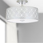 Safavieh Vera Chain-Link 3 Light 15.5-Inch Dia Silver Flush Mount - Silver | Ceiling Lamps | Modishstore