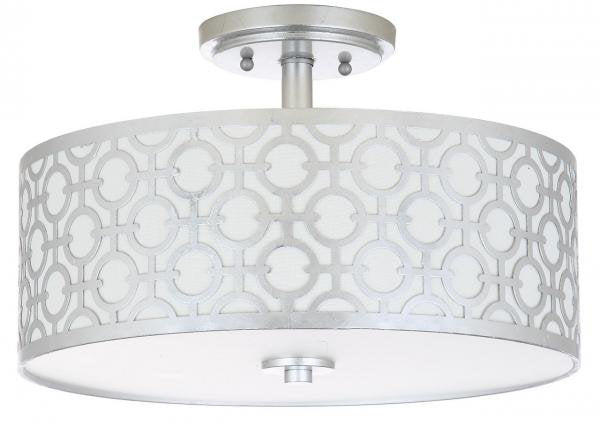 Safavieh Vera Chain-Link 3 Light 15.5-Inch Dia Silver Flush Mount - Silver | Ceiling Lamps | Modishstore - 2