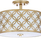 Safavieh Cecily Leaf Trellis 3 Light 15-Inch Dia Gold Flush Mount - Gold | Ceiling Lamps | Modishstore - 2