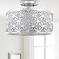 Safavieh Cecily Leaf Trellis 3 Light 15-Inch Dia Chrome Flush Mount - Chrome | Ceiling Lamps | Modishstore