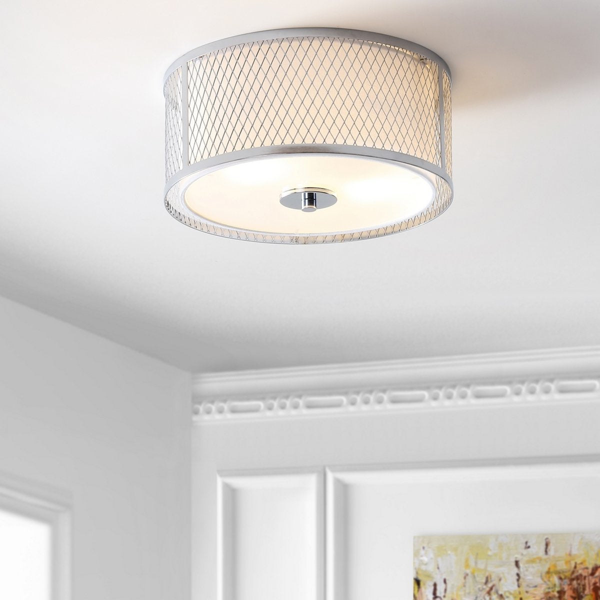 Safavieh Braydon Flush Mount - Chrome | Ceiling Lamps | Modishstore