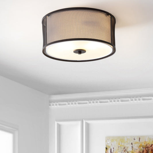 Safavieh Layne Flush Mount - Dark Grey | Ceiling Lamps | Modishstore