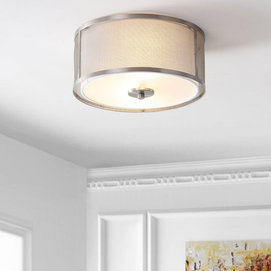Safavieh Eldon Flush Mount - Nickel | Ceiling Lamps | Modishstore
