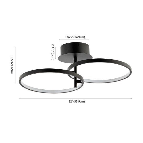 Safavieh Reyah Flush Miount - Matte Black | Ceiling Lamps | Modishstore - 3