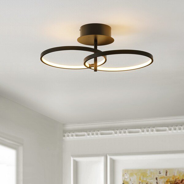 Safavieh Reyah Flush Miount - Matte Black | Ceiling Lamps | Modishstore