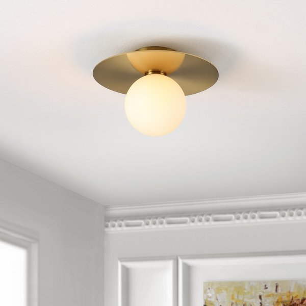 Safavieh Finlay Flush Mount - Painted Gold | Ceiling Lamps | Modishstore