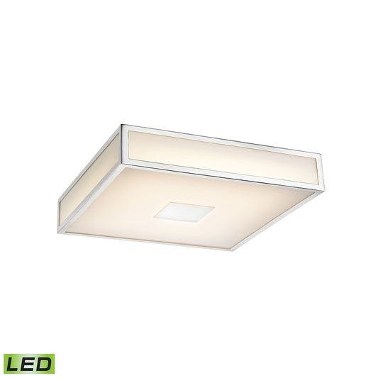 Hampstead 1-Light Flush Mount in Chrome with Opal White Acrylic Diffuser - Integrated LED ELK Lighting FML4100-10-15 | Ceiling Lamps | Modishstore
