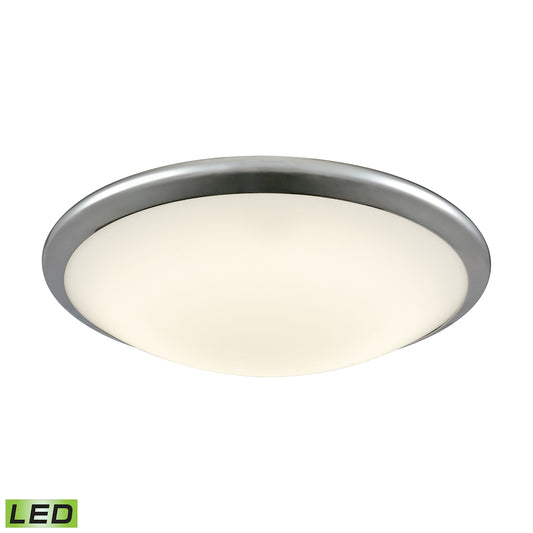Clancy 1-Light Round Flush Mount in Chrome with Opal Glass - Integrated LED - Large ELK Lighting | Ceiling Lamps | Modishstore