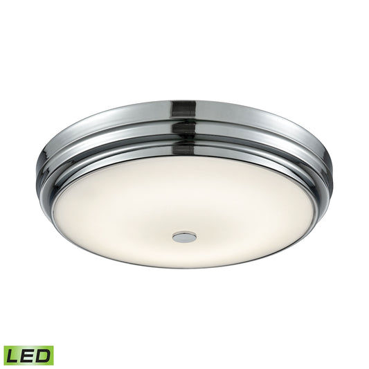Garvey 1-Light Round Flush Mount in Chrome with Opal Glass Diffuser - Integrated LED - Large ELK Lighting | Ceiling Lamps | Modishstore