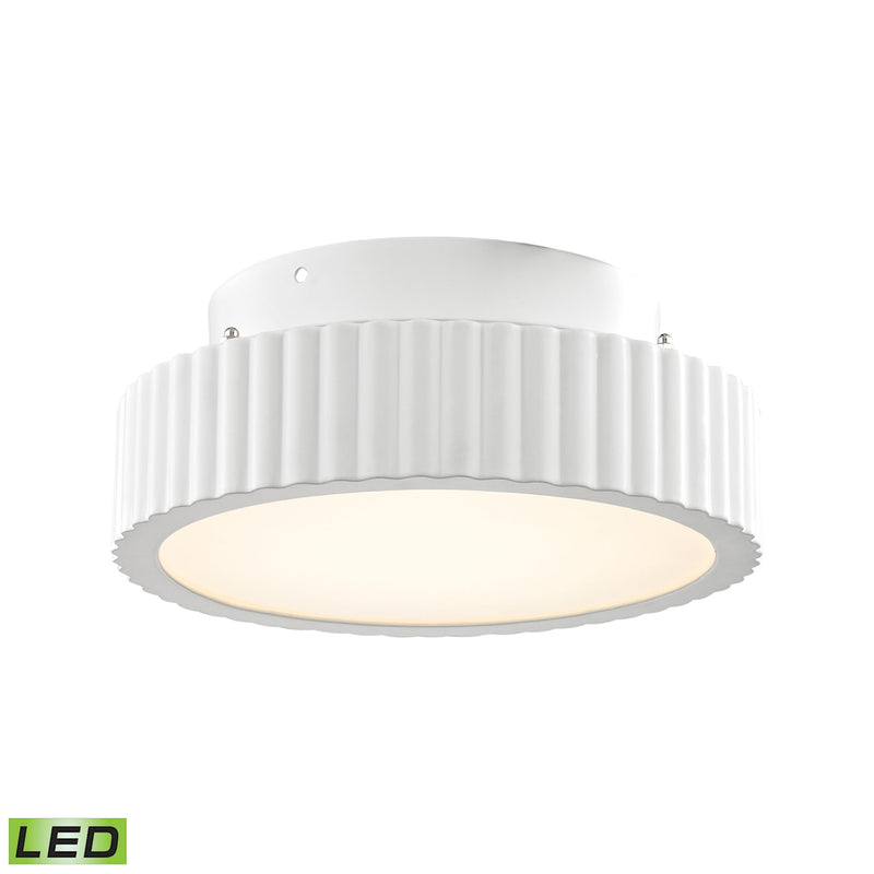 Digby 50-Light Flush Mount in Matte White with Opal White Glass Diffuser - Integrated LED ELK Lighting | Ceiling Lamps | Modishstore
