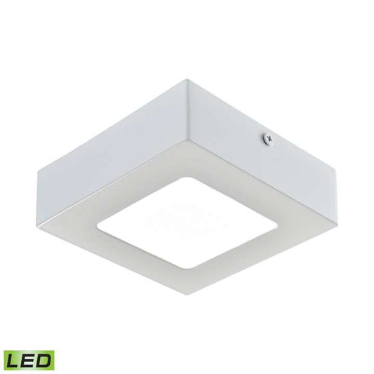 Warwick Integrated LED Square Flushmount in Matte White - Small | Ceiling Lamps | Modishstore