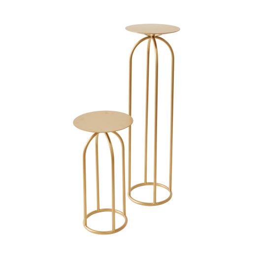Forte Plant Stand for Floral Arrangement/Gold Display Stand By Accent Decor- 2 Sizes | Stands | Modishstore - 4