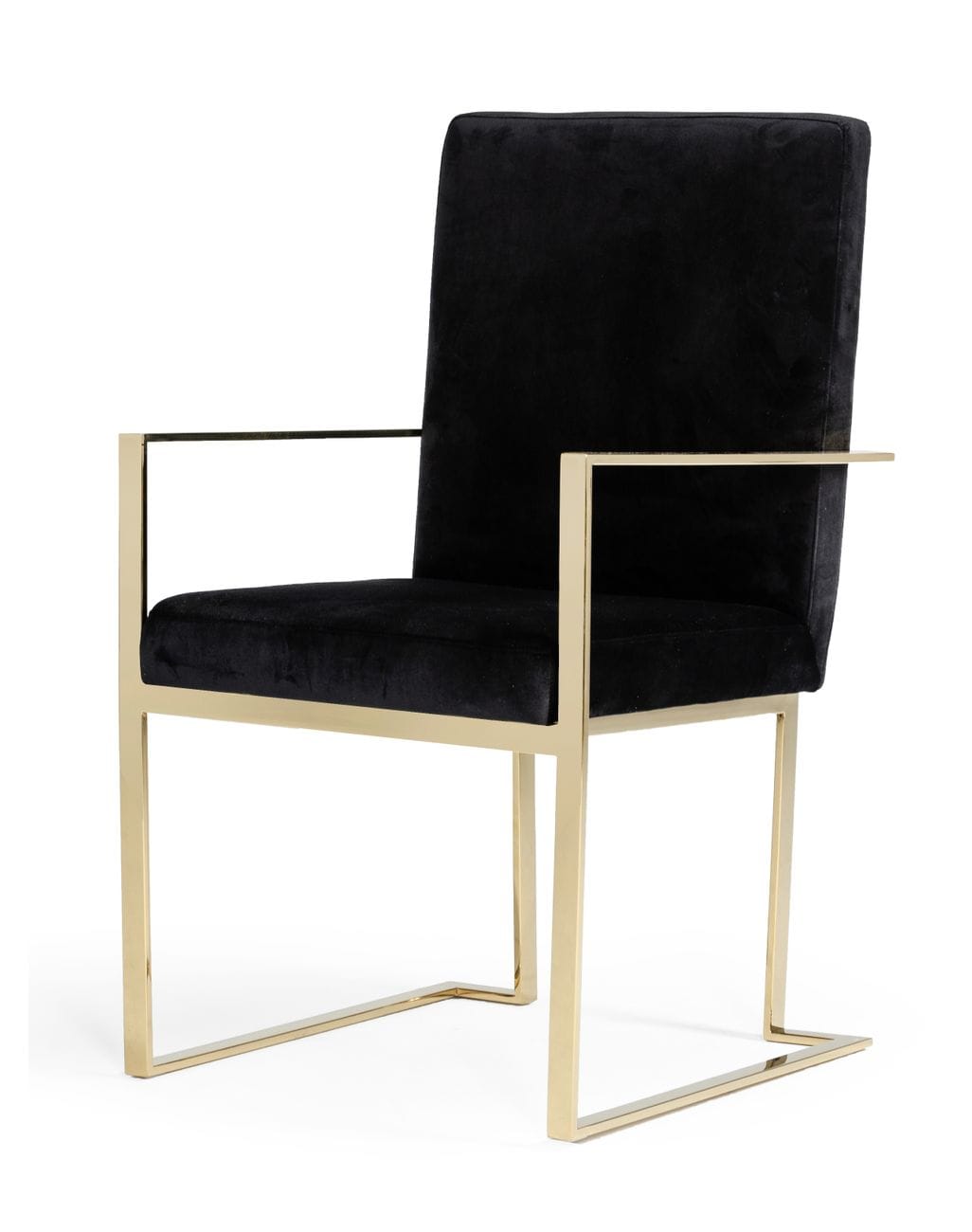 Modrest Fowler - Modern Black Velvet Dining Chair | Modishstore | Dining Chairs