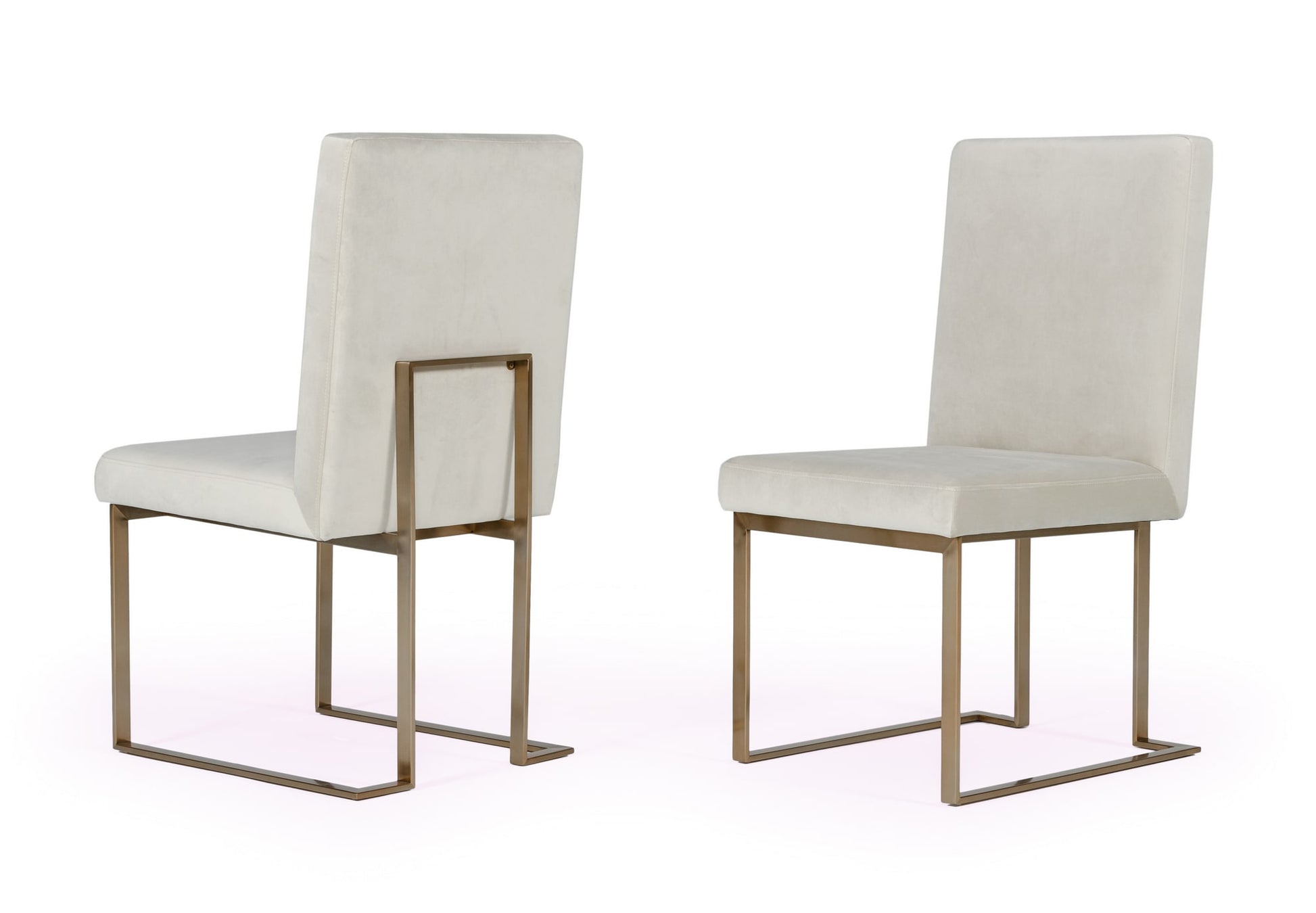Modrest Fowler - Modern Grey Velvet Dining Chair Set of 2 | Modishstore | Dining Chairs
