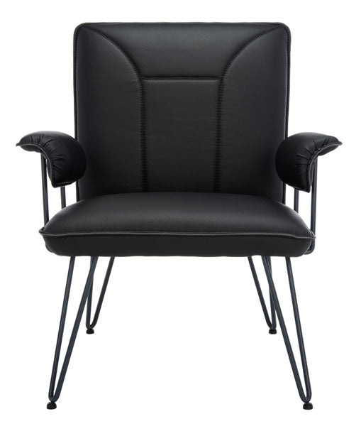 Safavieh Johannes 17.3"H Mid Century Modern Leather Arm Chair | Accent Chairs | Modishstore - 1