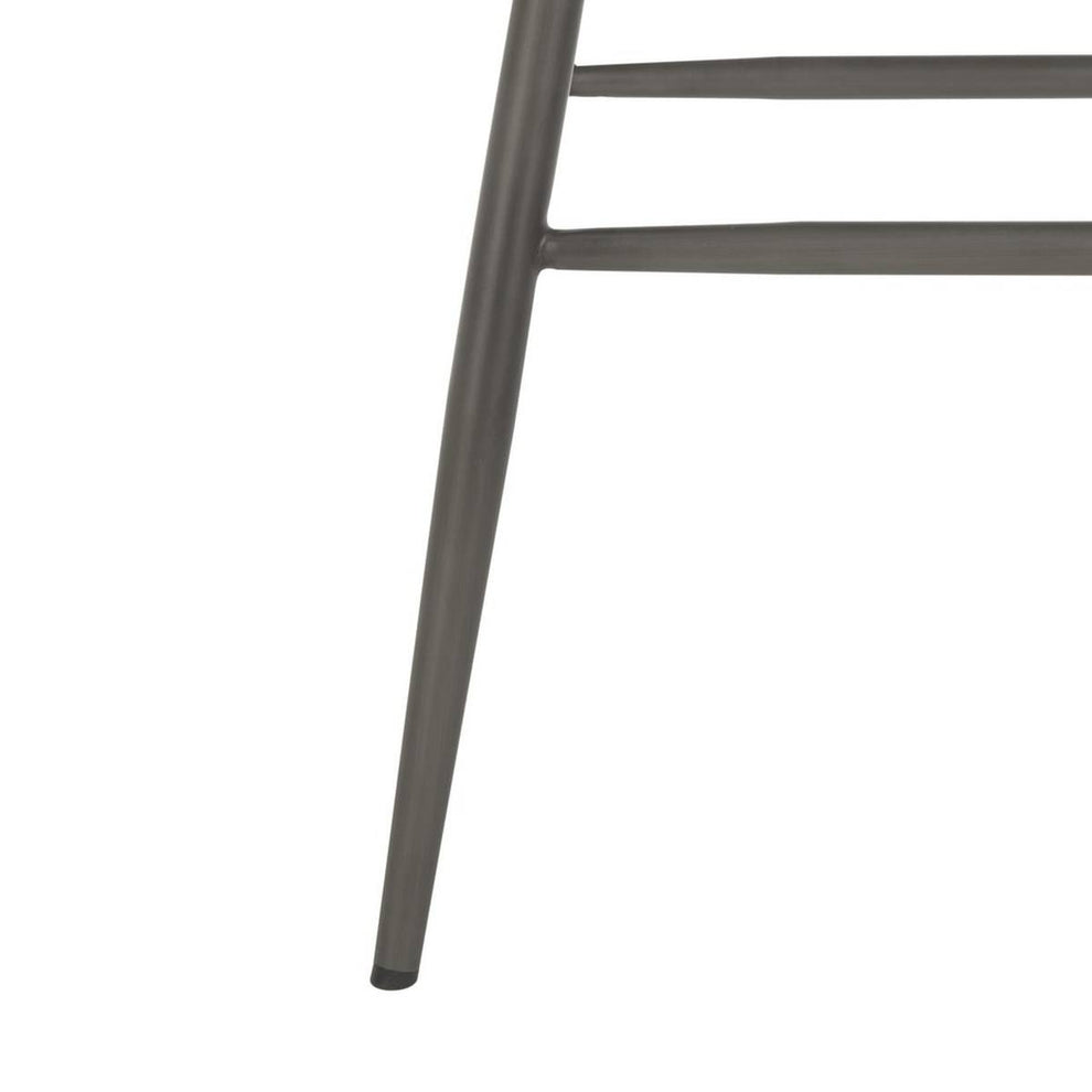 Safavieh Aster 30"H Mid Century Modern Leather Tufted Bar Stool | Bar Stools | Modishstore - 3