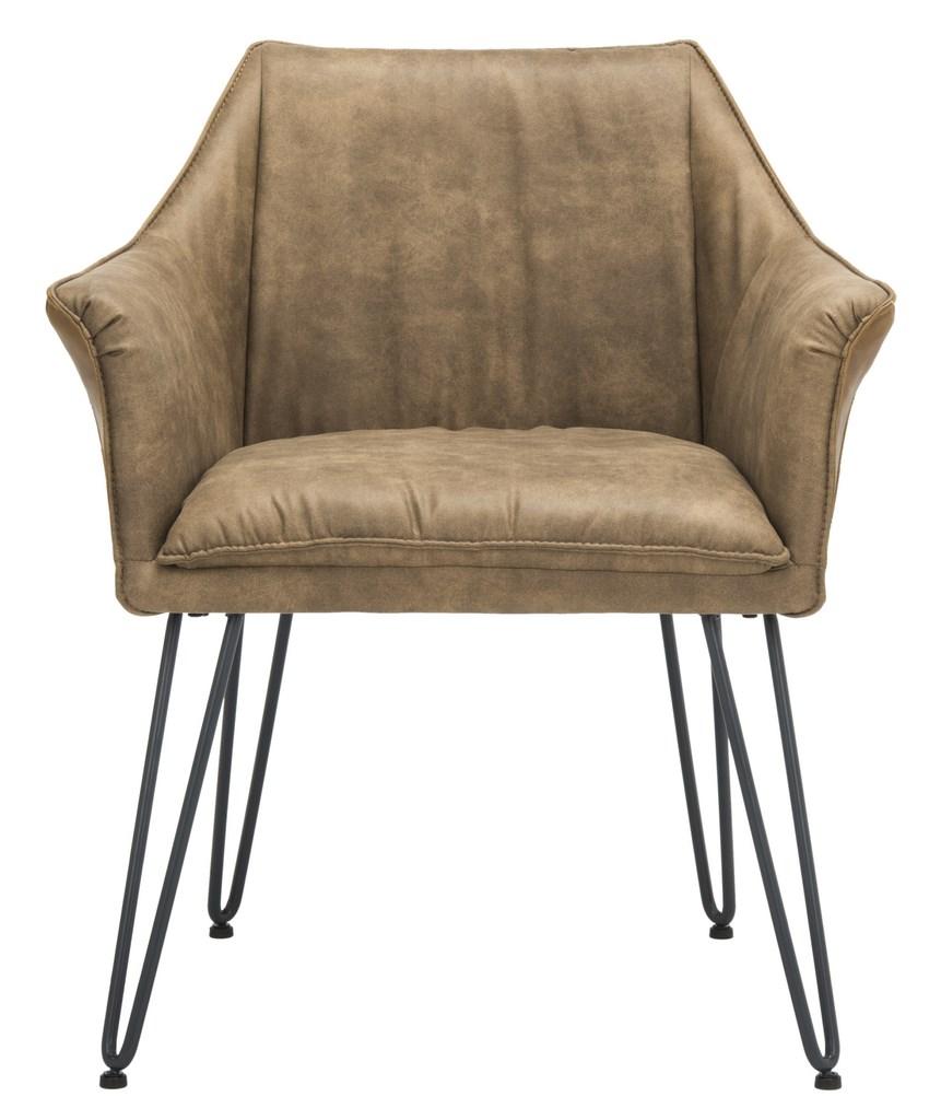 Safavieh Esme 19''H Mid Century Modern Leather Dining Chair | Dining Chairs | Modishstore