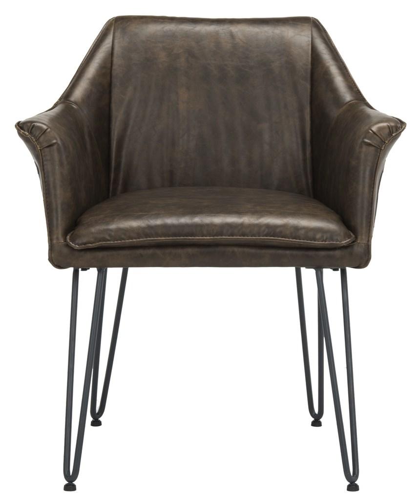 Safavieh Esme 19''H Mid Century Modern Leather Dining Chair | Dining Chairs | Modishstore - 4