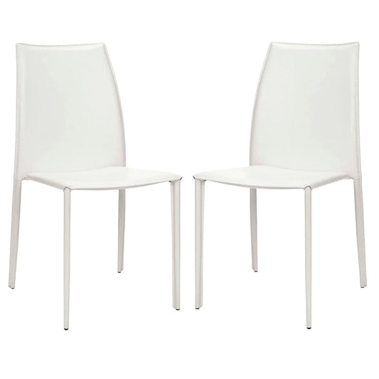 Safavieh Kdark Greyin 19''H Stacking Side Chair (Set Of 2) - White | Dining Chairs | Modishstore