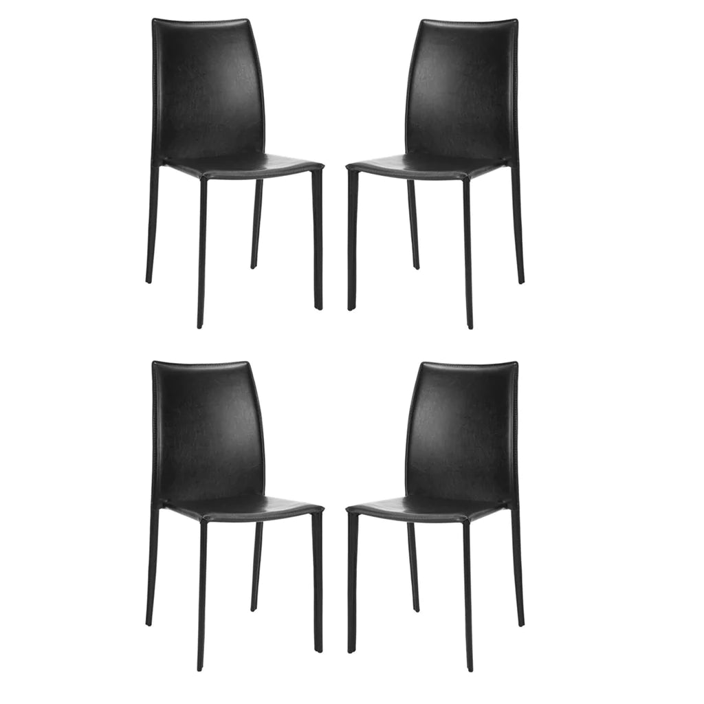 Safavieh Kdark Greyin 19''H Stacking Side Chair (Set Of 2) - Black | Dining Chairs | Modishstore - 4