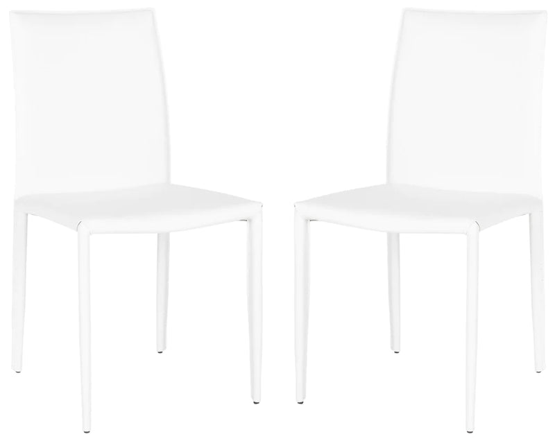 Safavieh Karna 19''H Dining Chair Set Of 2 - White Crocodile | Dining Chairs | Modishstore