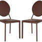 Safavieh Warner 37''H Round Back Leather Side Chair Set Of 2 - Brown | Dining Chairs | Modishstore