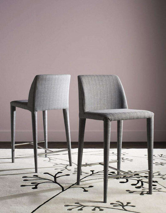 Safavieh Garretson Counter Stool Set Of 2 - Gray Linen | Counter Stools | Modishstore