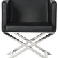 Safavieh Celine Bonded Leather Chrome  Cross Leg Chair | Accent Chairs | Modishstore - 1