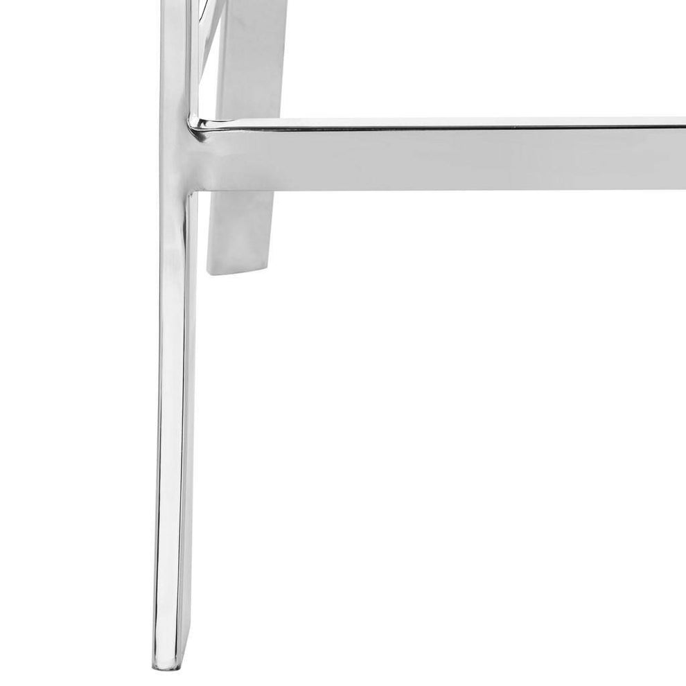Safavieh Zoey 39''H Stainless Steel Cross Back Bar Stool | Bar Stools | Modishstore - 6