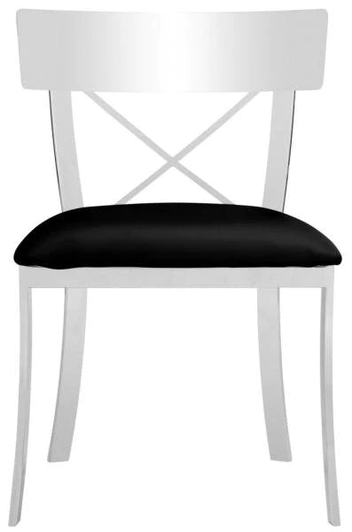 Safavieh Zoey 19''H Side Chair Set Of 2 - Chrome With Black Pu | Dining Chairs | Modishstore - 2