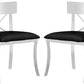 Safavieh Zoey 19''H Side Chair Set Of 2 - Chrome With Black Pu | Dining Chairs | Modishstore